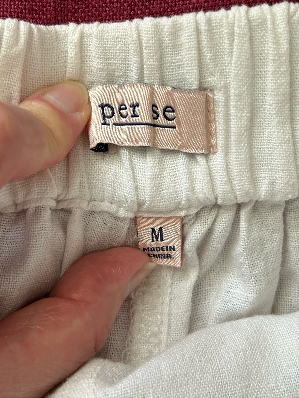 White Linen Drawstring Pants - Picture 8 of 9